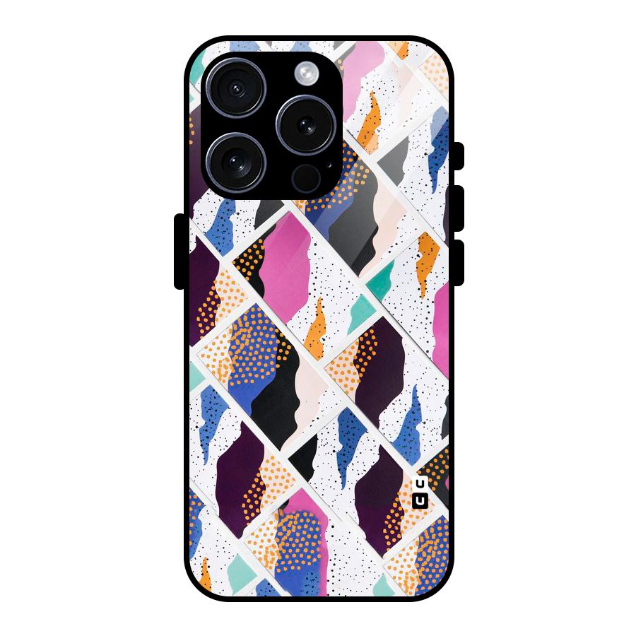 Abstract Polka Glass Back Case for iPhone 15 Pro