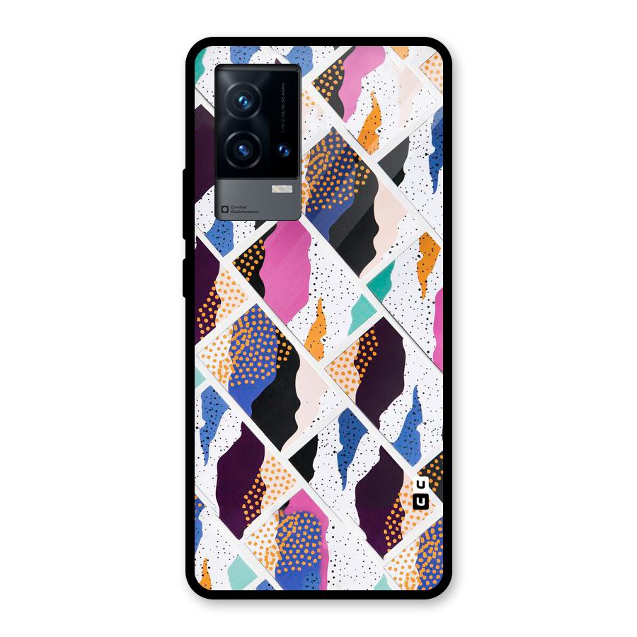 Abstract Polka Glass Back Case for iQOO 9 5G