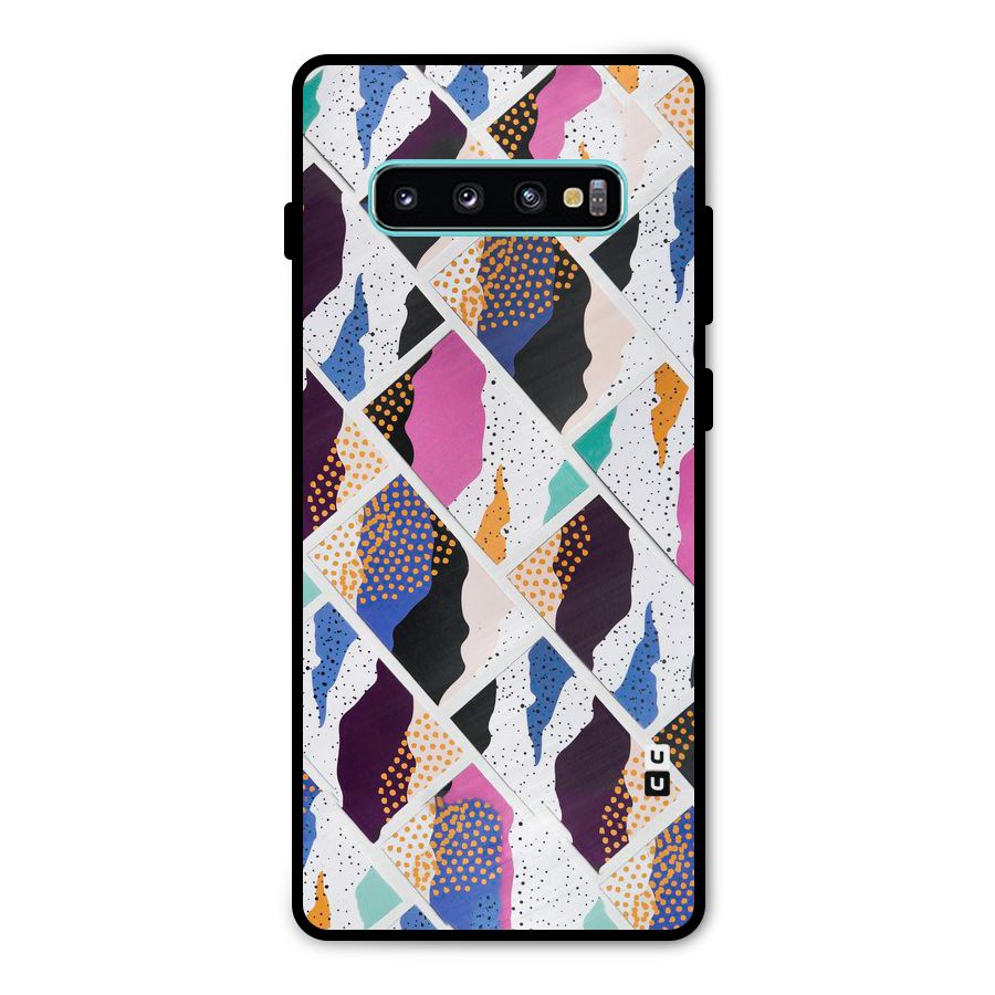 Abstract Polka Metal Back Case for Galaxy S10 Plus