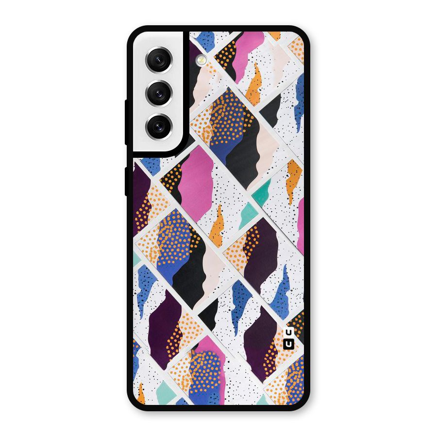 Abstract Polka Metal Back Case for Galaxy S21 FE 5G