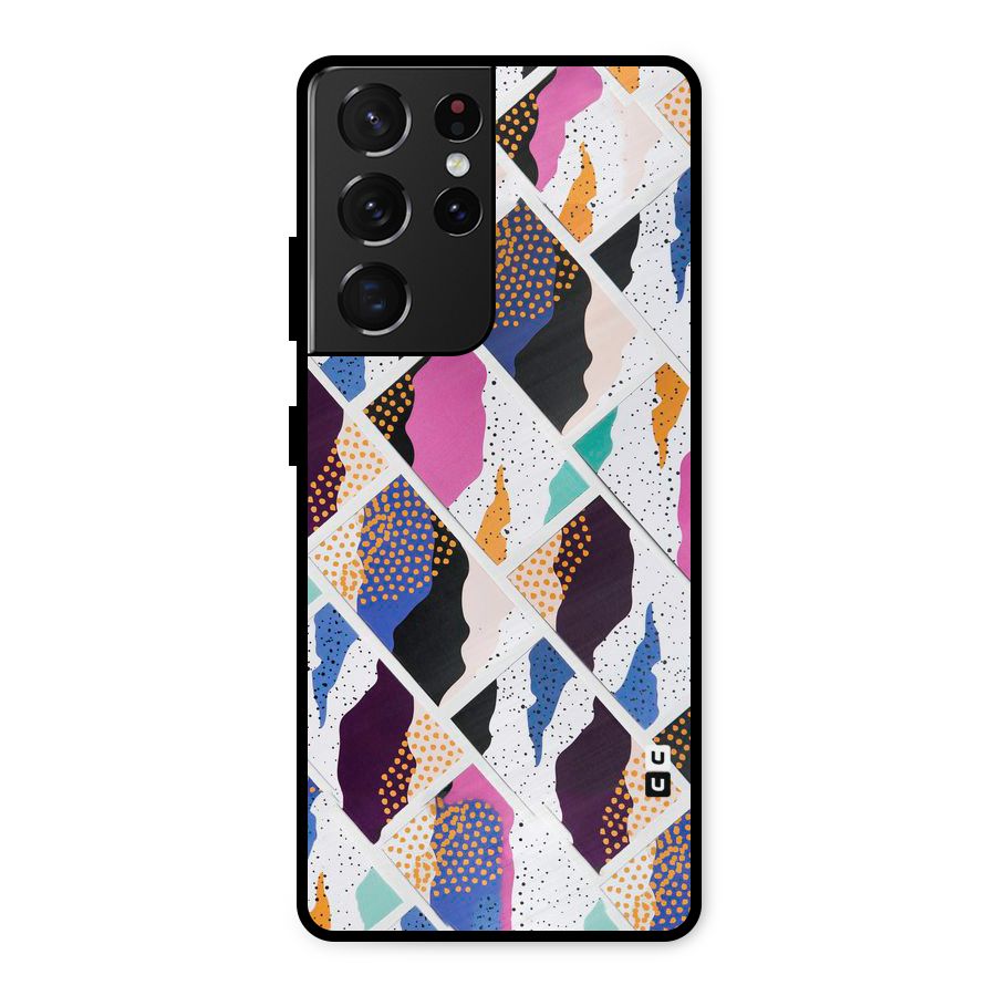 Abstract Polka Metal Back Case for Galaxy S21 Ultra 5G