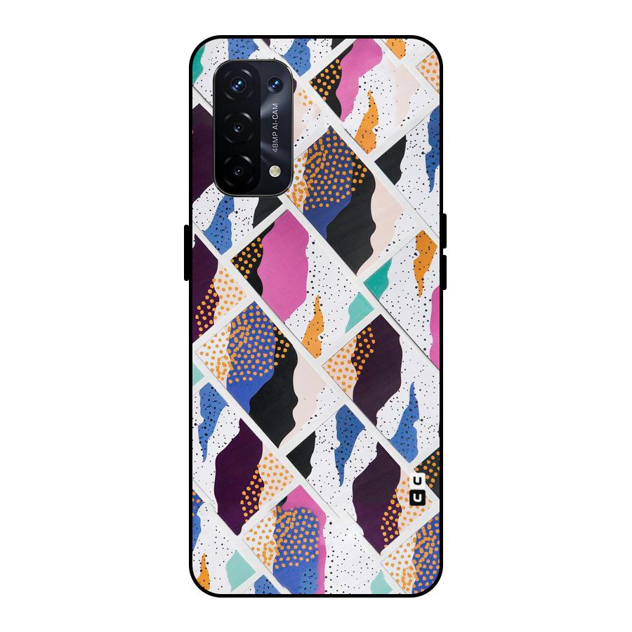 Abstract Polka Metal Back Case for Oppo A74 5G
