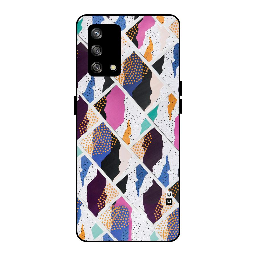 Abstract Polka Metal Back Case for Oppo F19