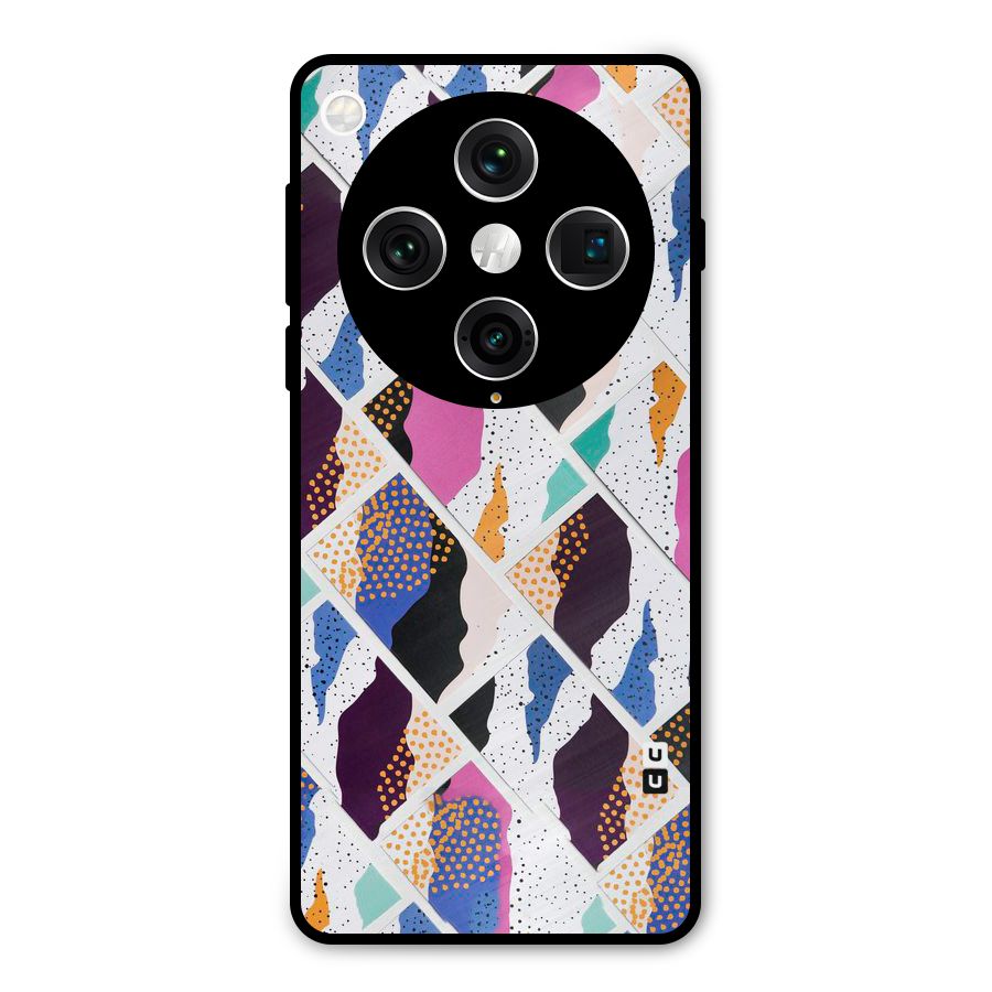 Abstract Polka Metal Back Case for Oppo Find X8 Pro
