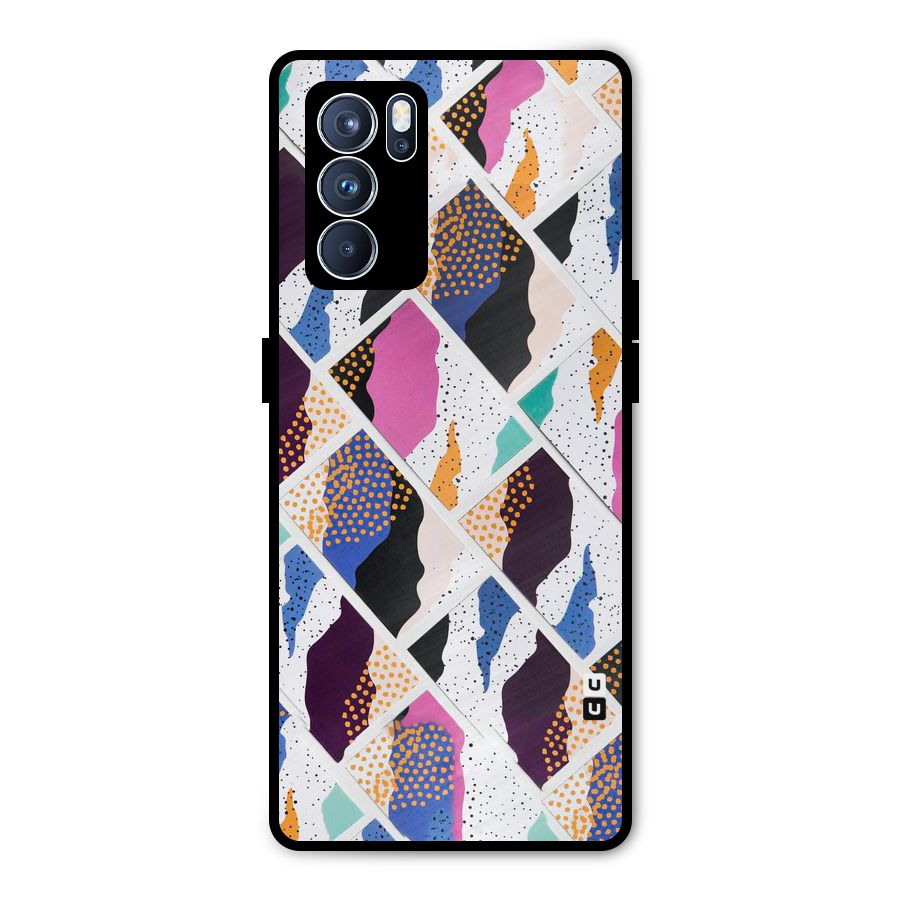 Abstract Polka Metal Back Case for Oppo Reno6 Pro 5G