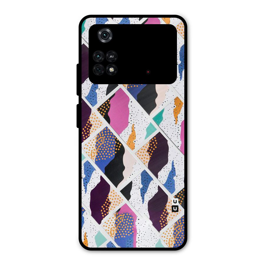 Abstract Polka Metal Back Case for Poco M4 Pro 4G