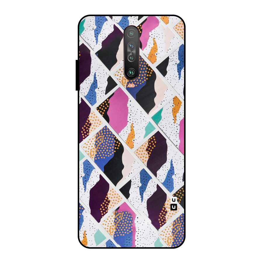 Abstract Polka Metal Back Case for Poco X2