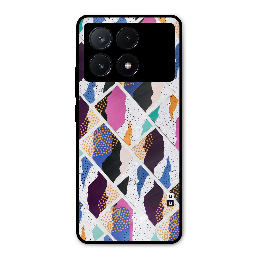 Abstract Polka Metal Back Case for Poco X6 Pro