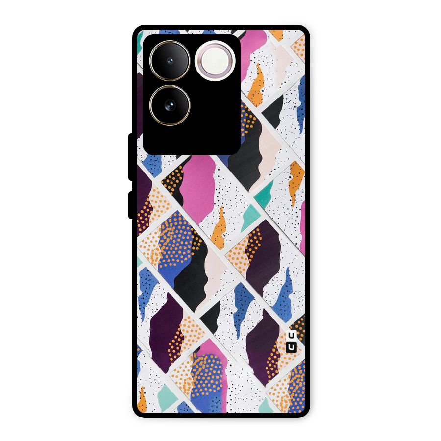 Abstract Polka Metal Back Case for Vivo T2 Pro