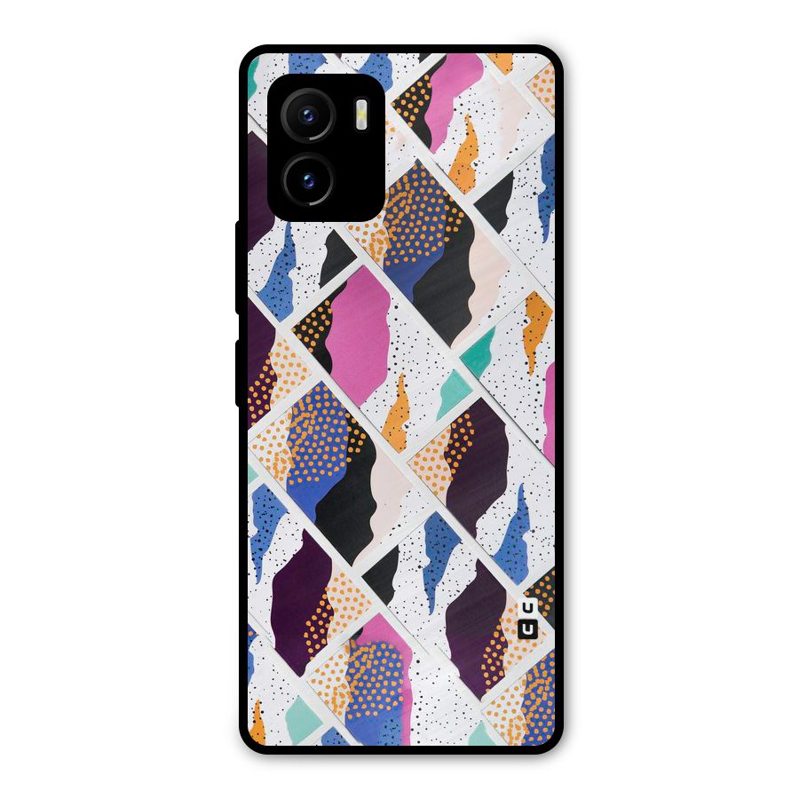 Abstract Polka Metal Back Case for Vivo Y15s