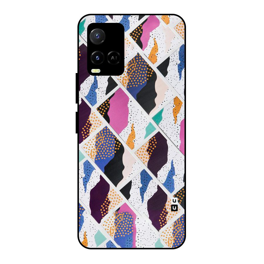 Abstract Polka Metal Back Case for Vivo Y21A