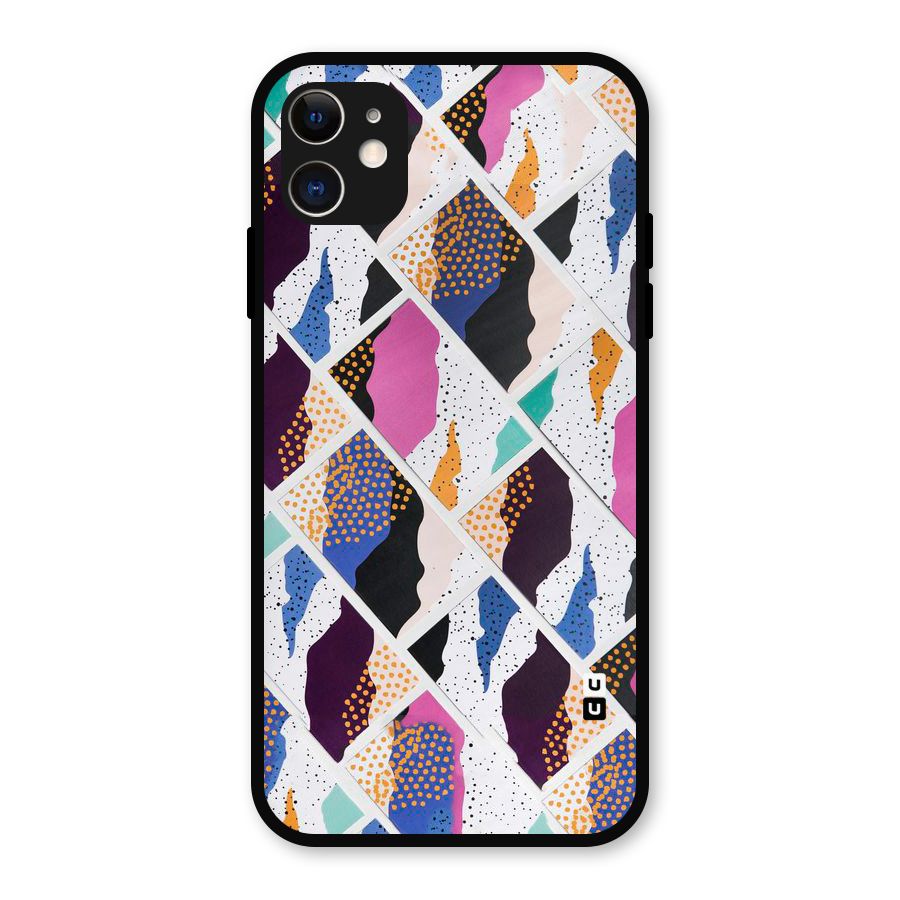 Abstract Polka Metal Back Case for iPhone 11