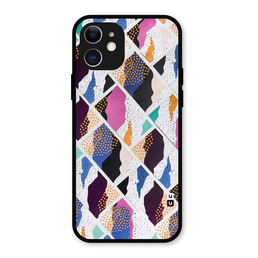 Abstract Polka Metal Back Case for iPhone 12