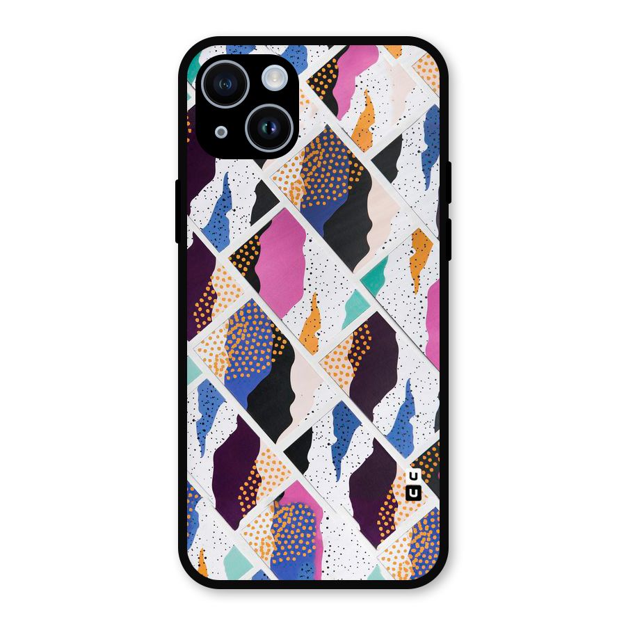 Abstract Polka Metal Back Case for iPhone 14