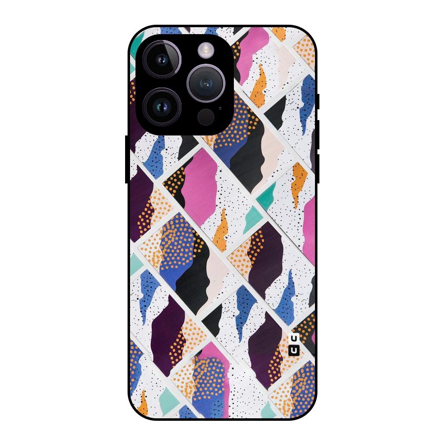 Abstract Polka Metal Back Case for iPhone 14 Pro Max