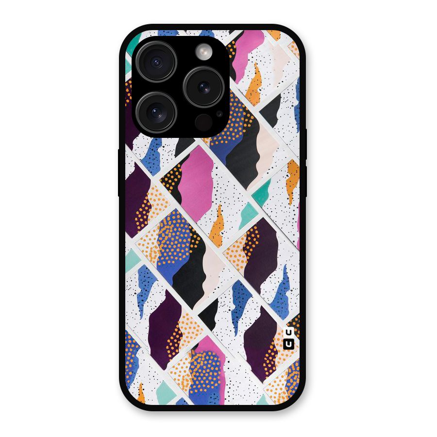 Abstract Polka Metal Back Case for iPhone 15 Pro