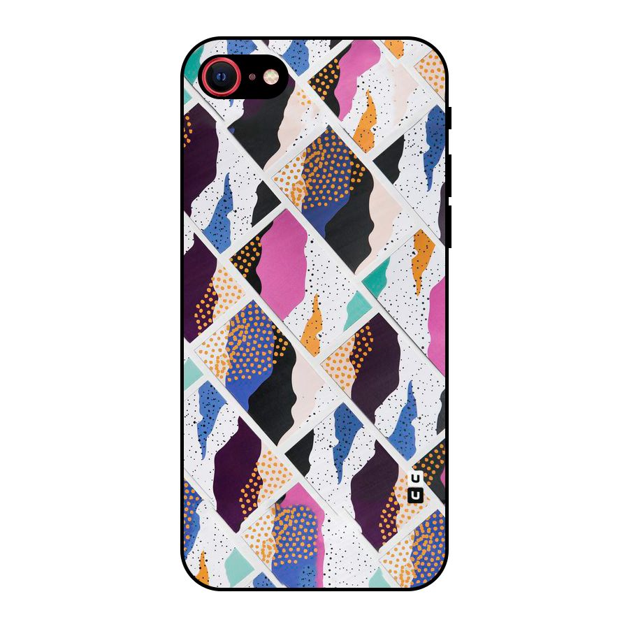Abstract Polka Metal Back Case for iPhone SE 2022
