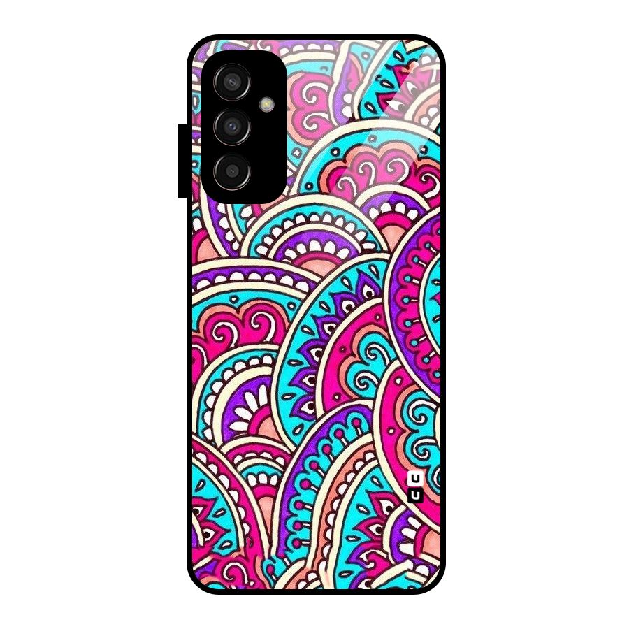 Abstract Rangoli Design Glass Back Case for Galaxy F13