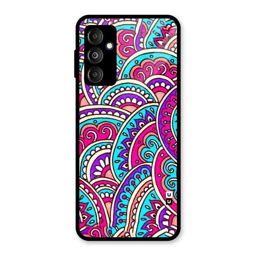 Abstract Rangoli Design Glass Back Case for Galaxy M14 5G