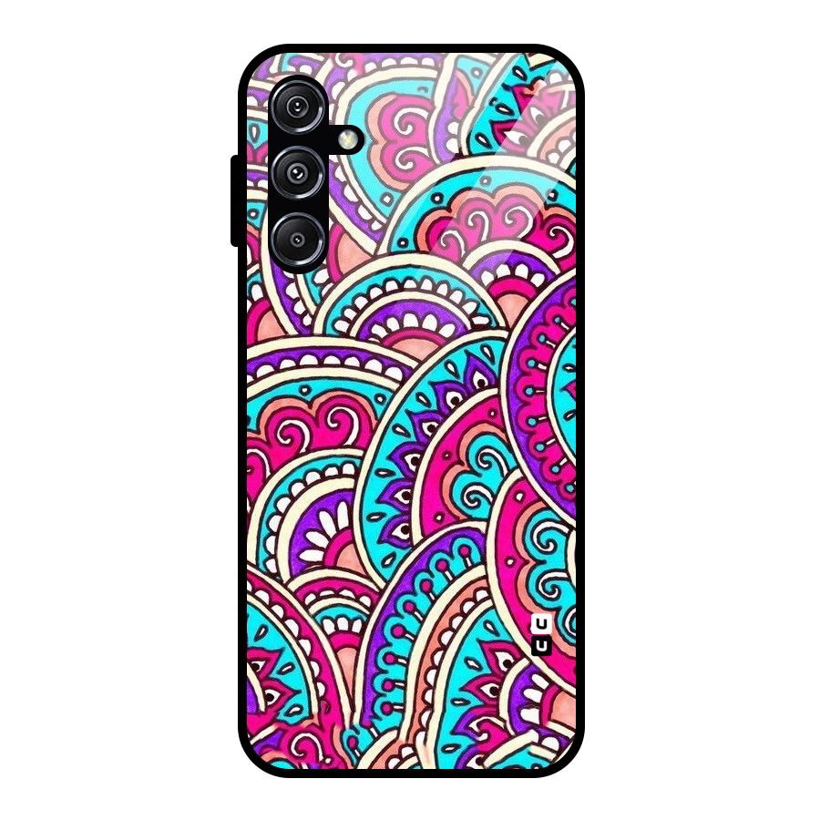 Abstract Rangoli Design Glass Back Case for Galaxy M34 5G