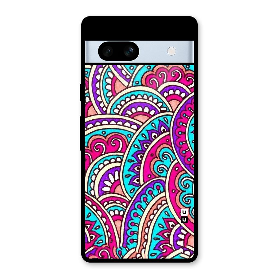 Abstract Rangoli Design Glass Back Case for Google Pixel 7a