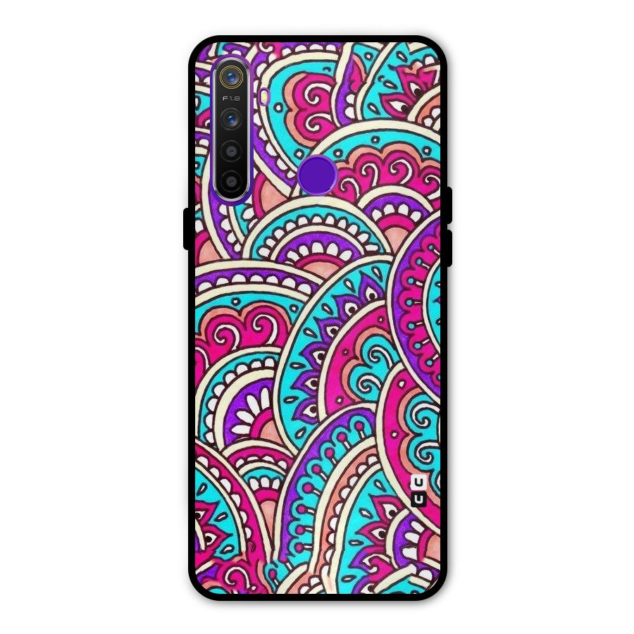 Abstract Rangoli Design Glass Back Case for Realme 5s