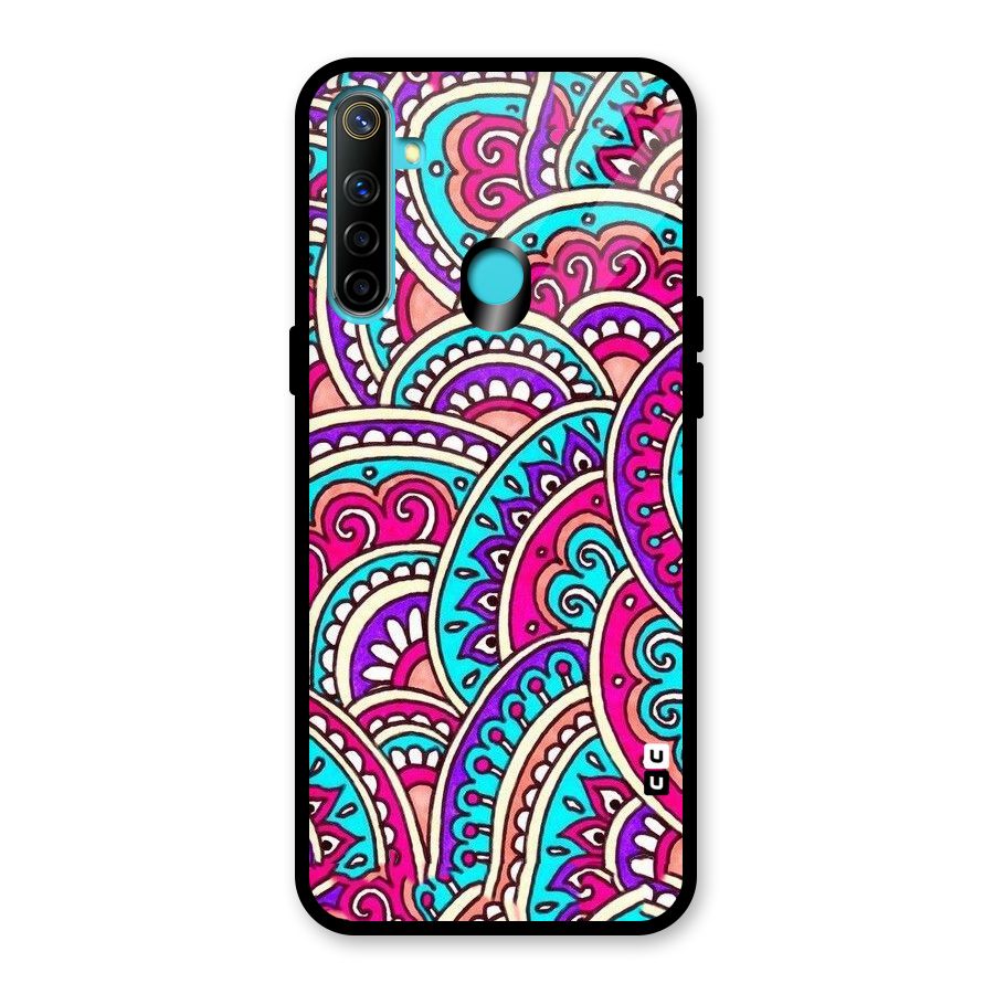 Abstract Rangoli Design Glass Back Case for Realme Narzo 10
