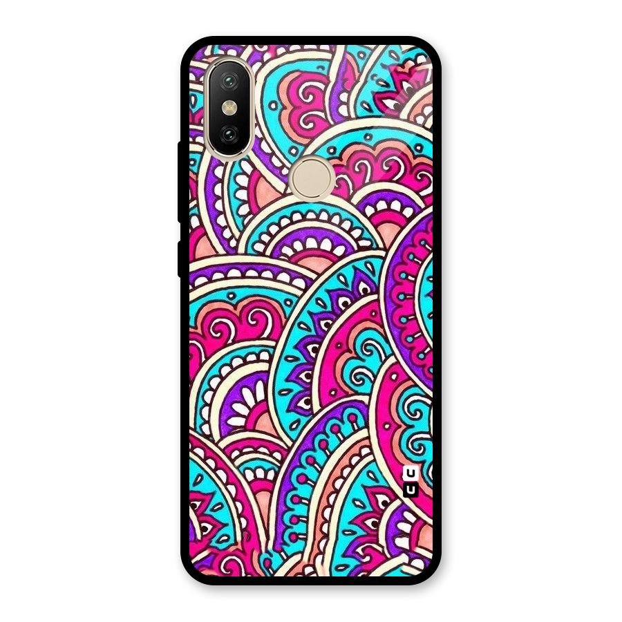 Abstract Rangoli Design Glass Back Case for Redmi A2
