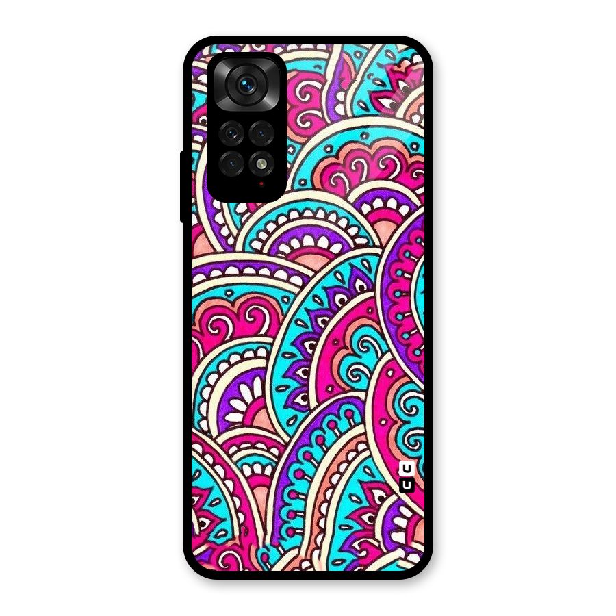 Abstract Rangoli Design Glass Back Case for Redmi Note 11S