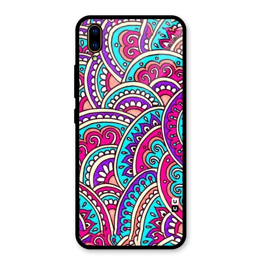 Abstract Rangoli Design Glass Back Case for Vivo V11 Pro
