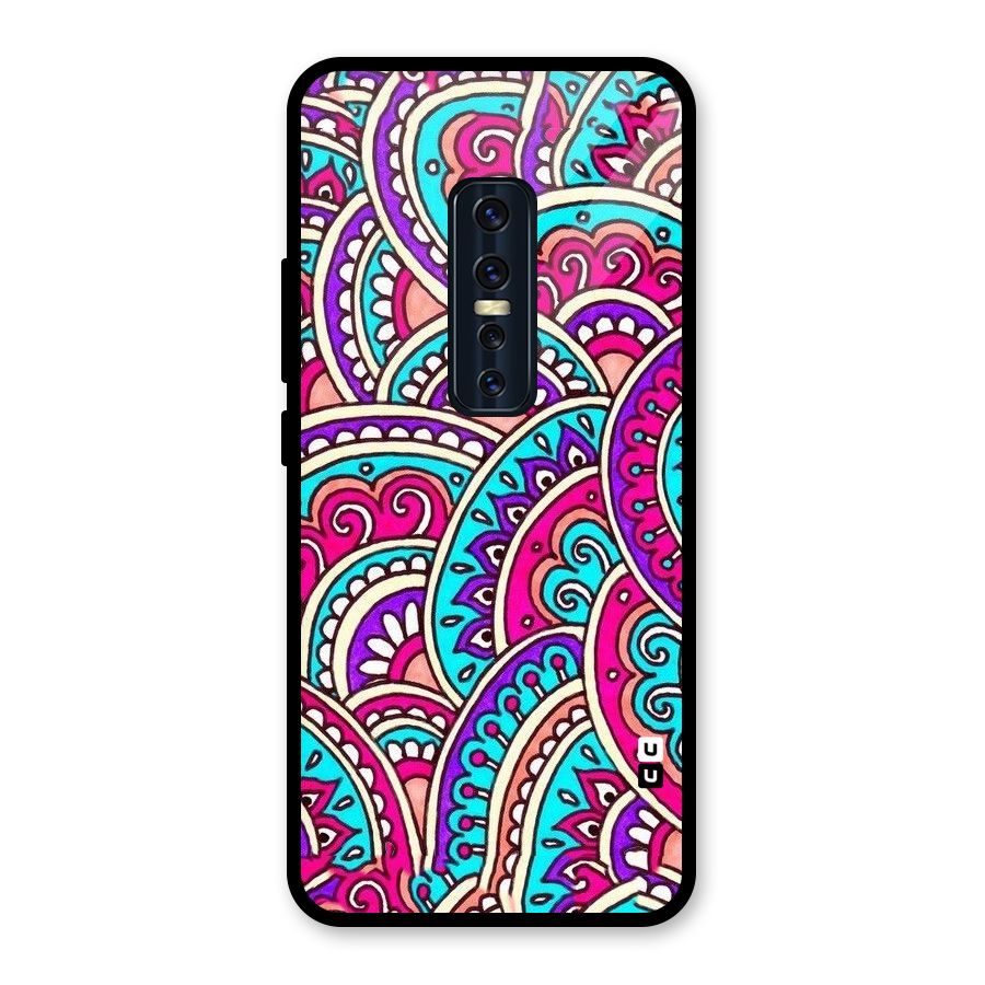 Abstract Rangoli Design Glass Back Case for Vivo V17 Pro