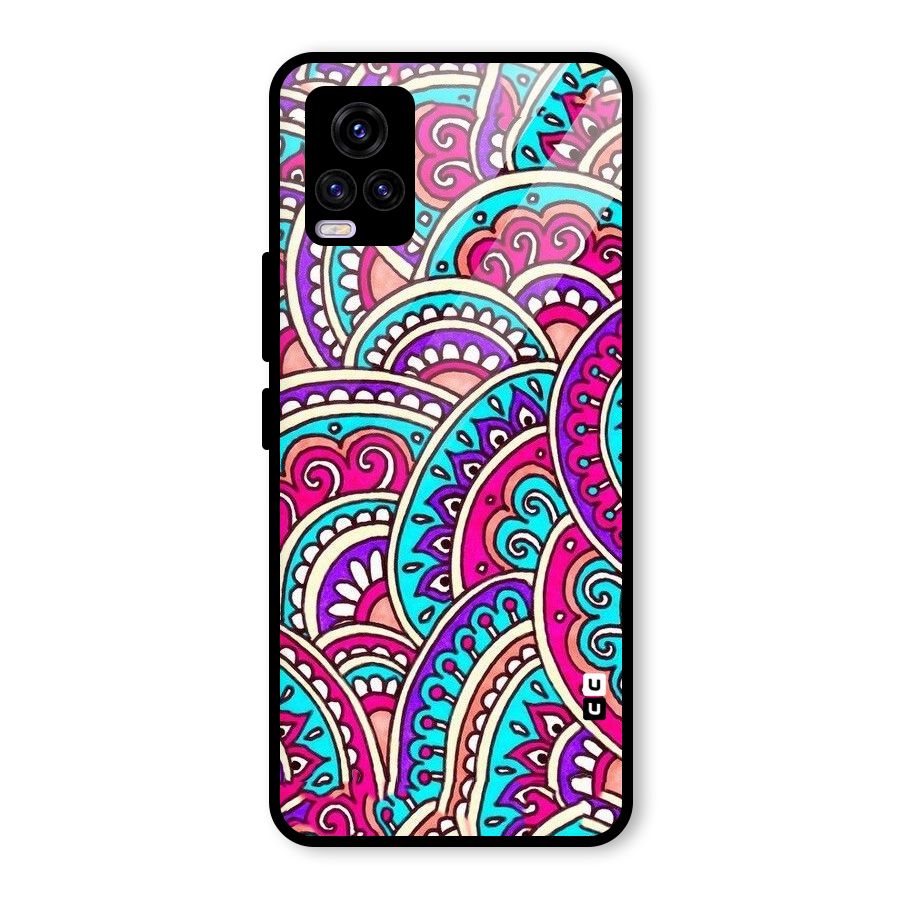 Abstract Rangoli Design Glass Back Case for Vivo V20 2021