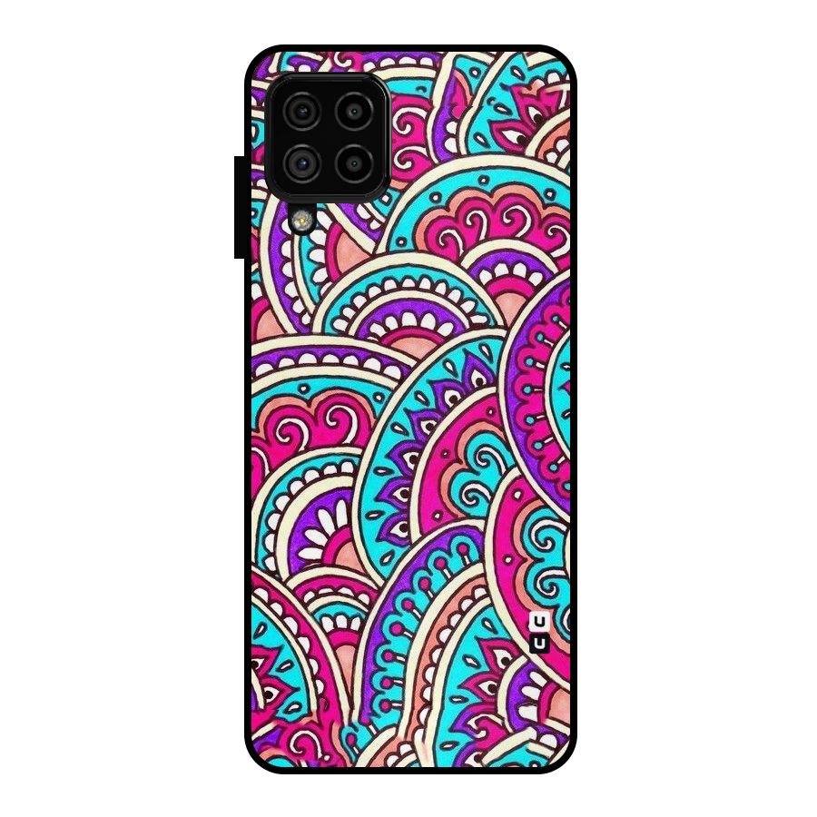 Abstract Rangoli Design Metal Back Case for Galaxy A22 4G