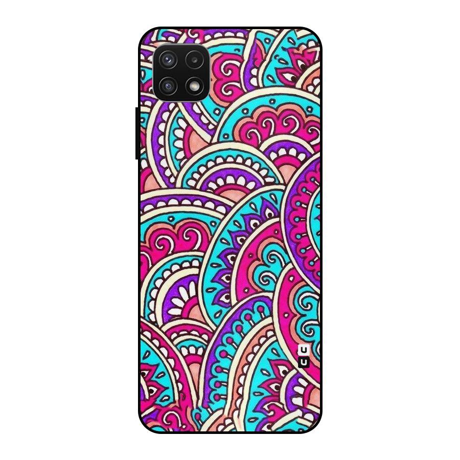 Abstract Rangoli Design Metal Back Case for Galaxy A22 5G