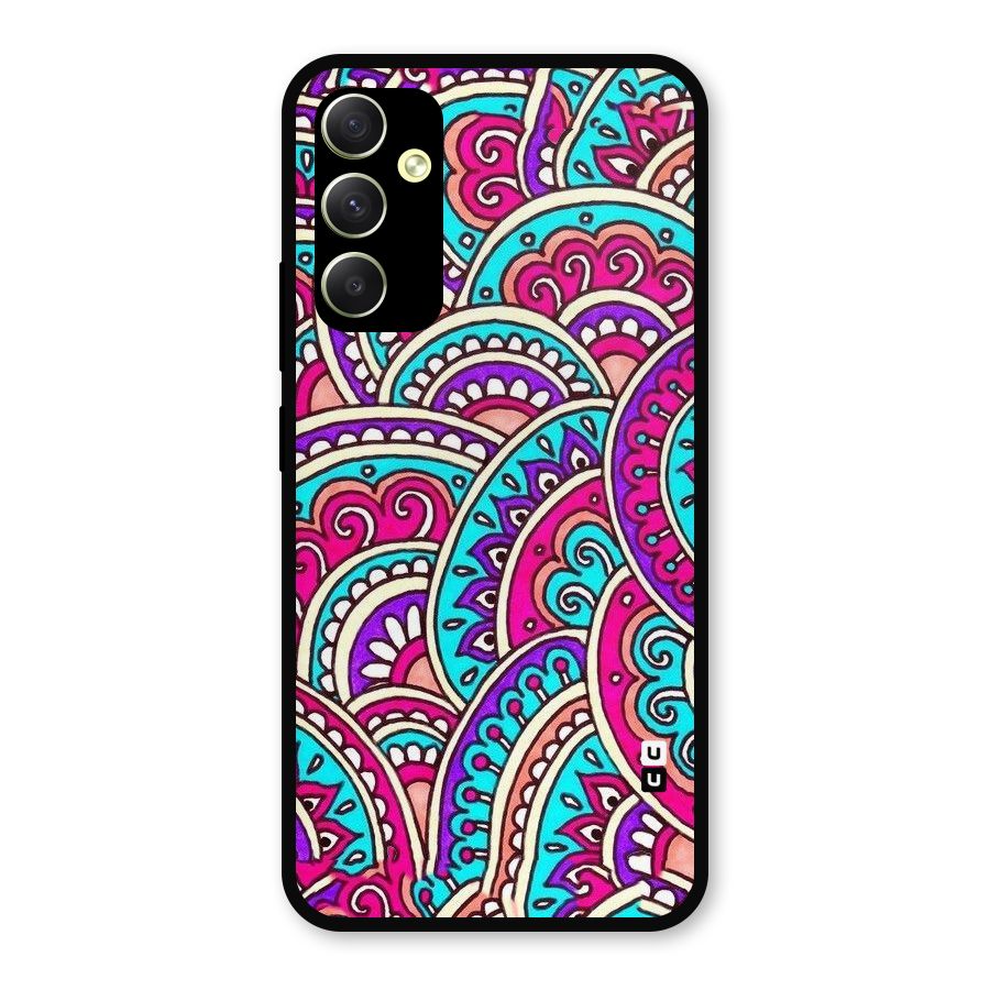 Abstract Rangoli Design Metal Back Case for Galaxy A34