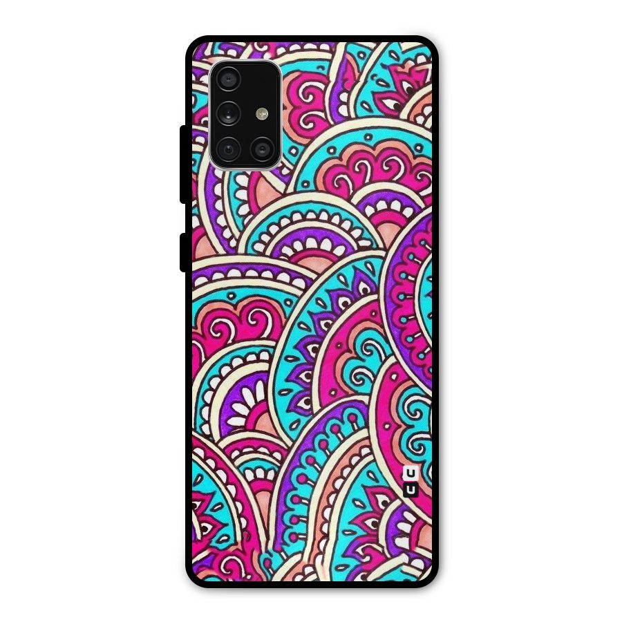 Abstract Rangoli Design Metal Back Case for Galaxy A71