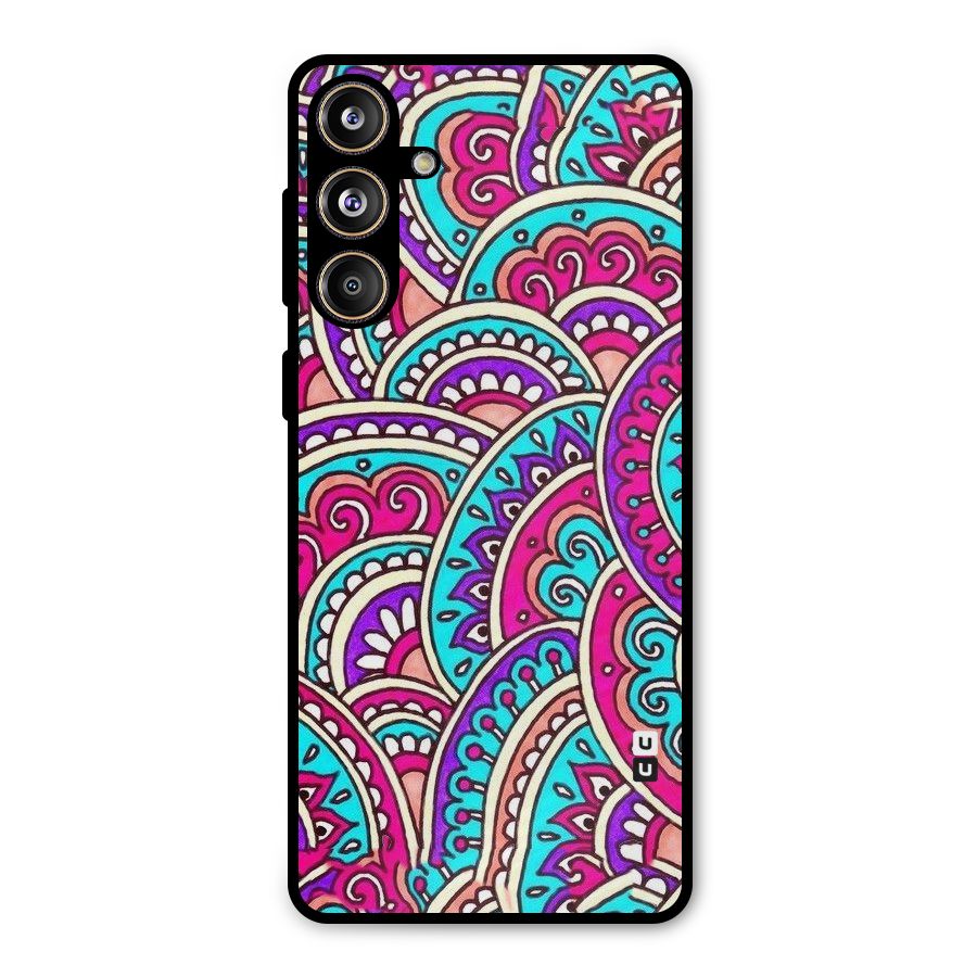 Abstract Rangoli Design Metal Back Case for Galaxy F55