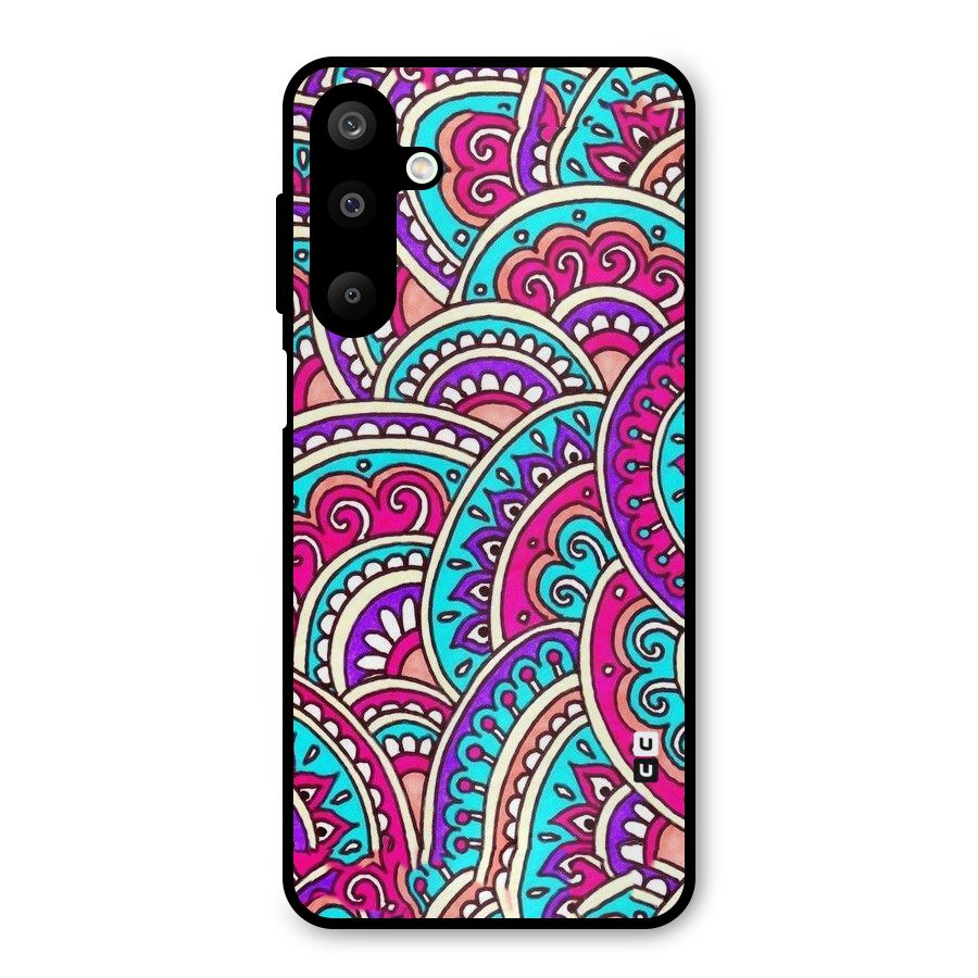 Abstract Rangoli Design Metal Back Case for Galaxy M16