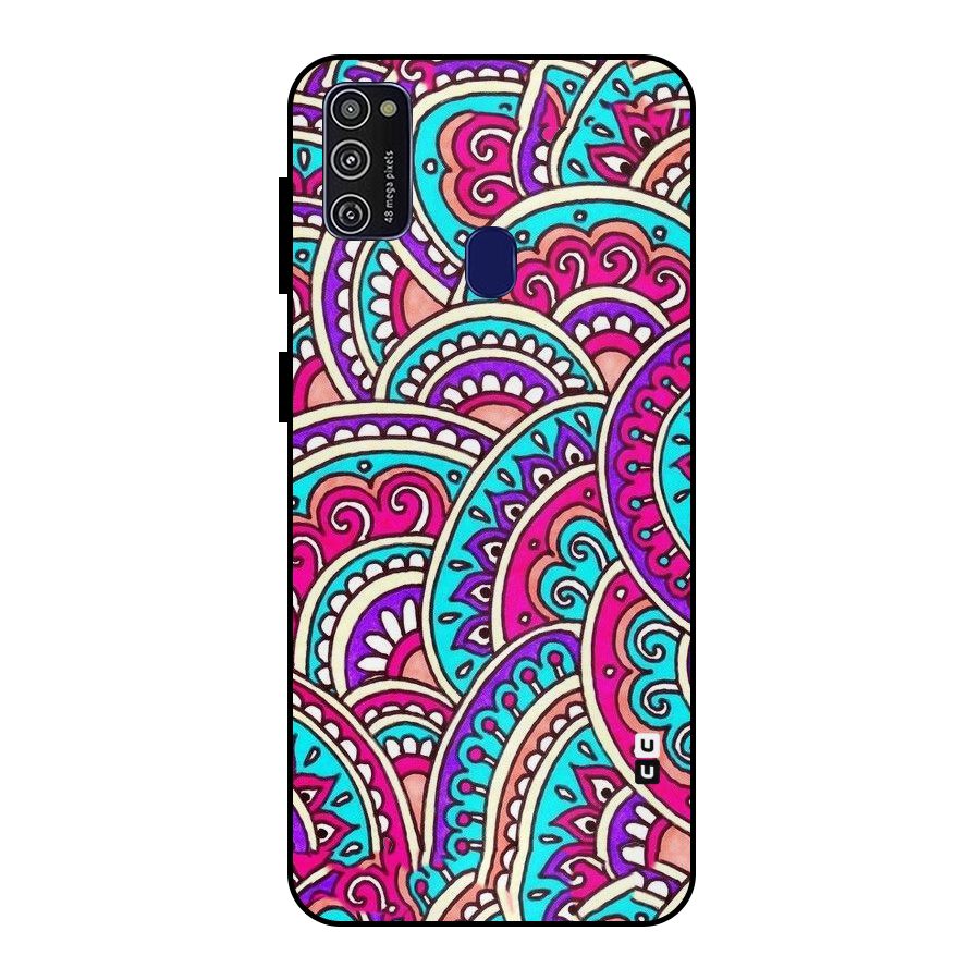 Abstract Rangoli Design Metal Back Case for Galaxy M21