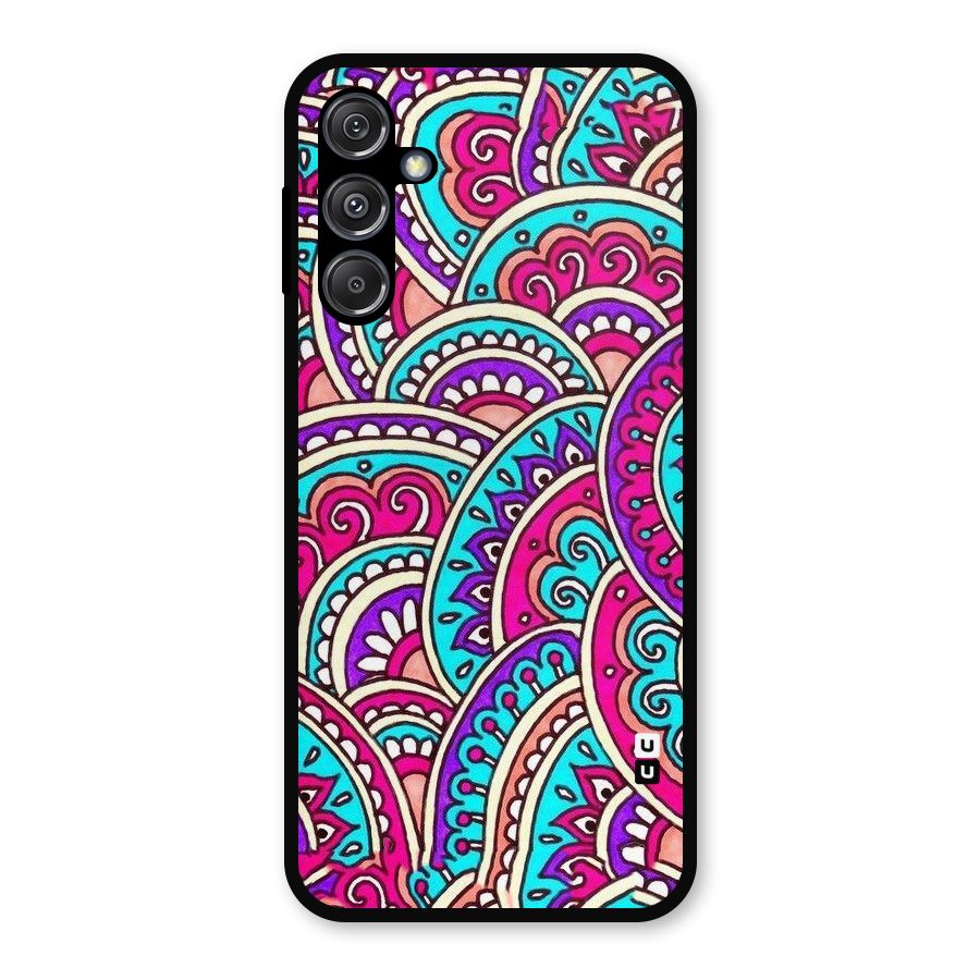 Abstract Rangoli Design Metal Back Case for Galaxy M34 5G