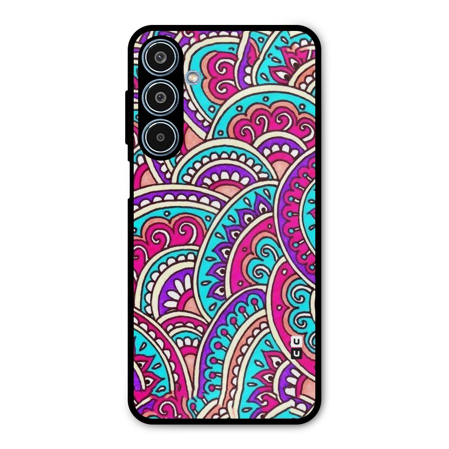 Abstract Rangoli Design Metal Back Case for Galaxy M35