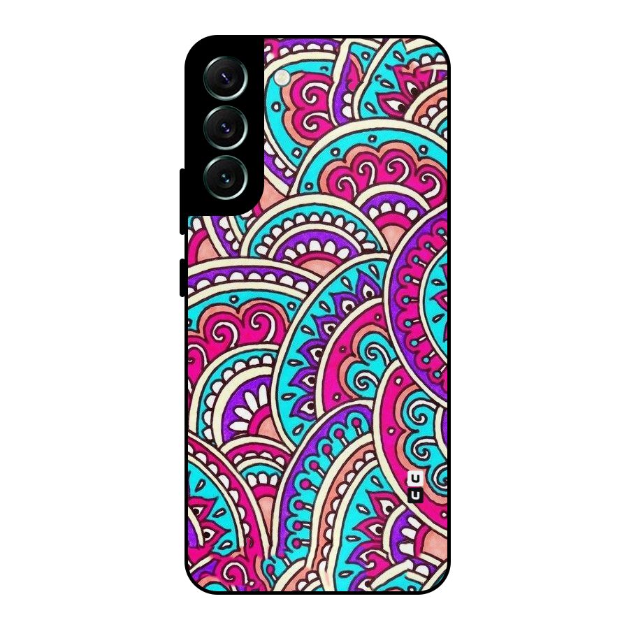 Abstract Rangoli Design Metal Back Case for Galaxy S22 Plus 5G