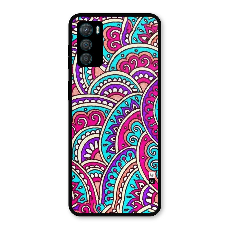 Abstract Rangoli Design Metal Back Case for Moto G42