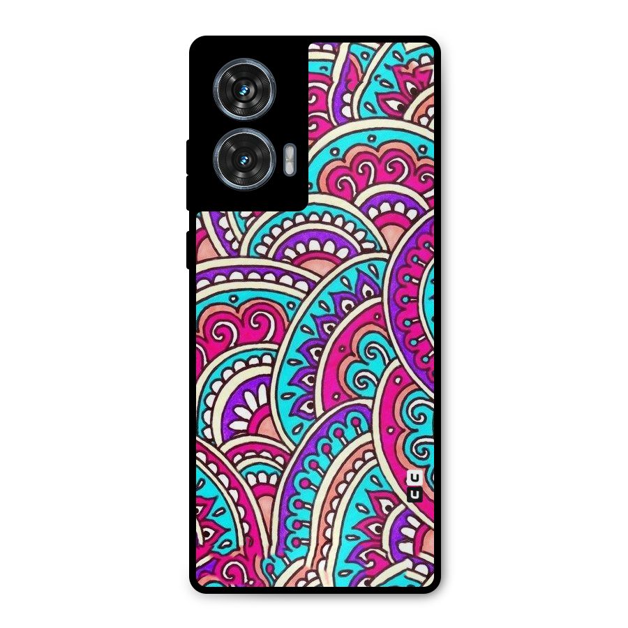 Abstract Rangoli Design Metal Back Case for Motorola Edge 50 Fusion