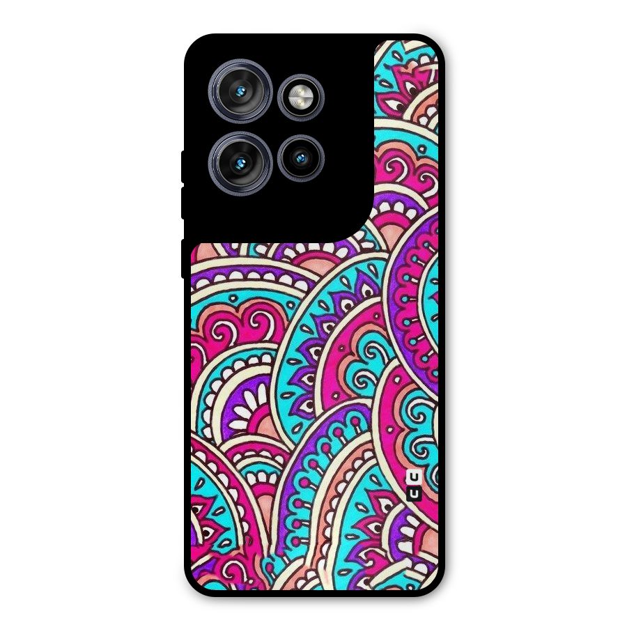 Abstract Rangoli Design Metal Back Case for Motorola Edge 50 Neo