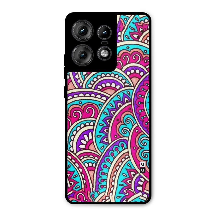 Abstract Rangoli Design Metal Back Case for Motorola Edge 50 Pro