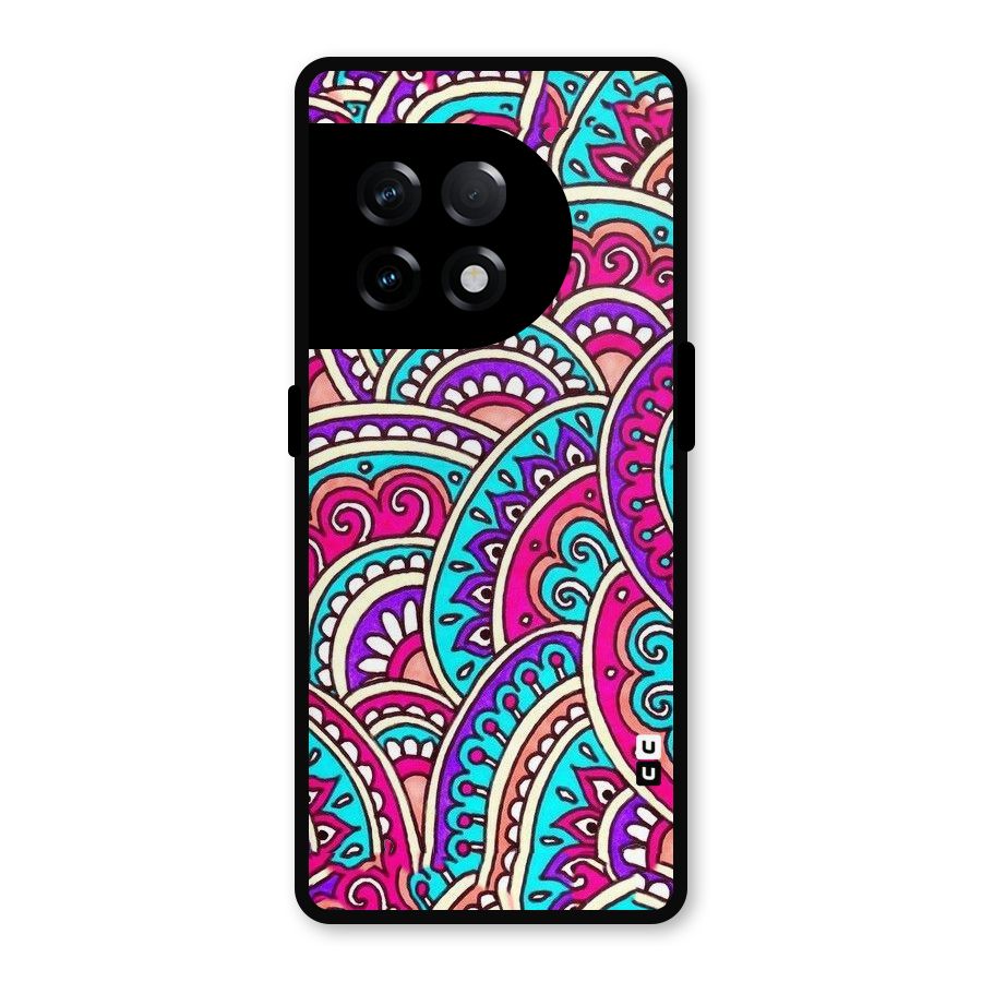 Abstract Rangoli Design Metal Back Case for OnePlus 11R