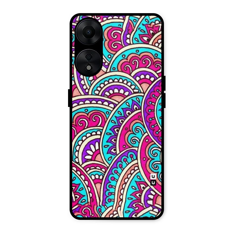 Abstract Rangoli Design Metal Back Case for Oppo A78 5G