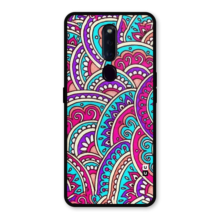 Abstract Rangoli Design Metal Back Case for Oppo F11 Pro