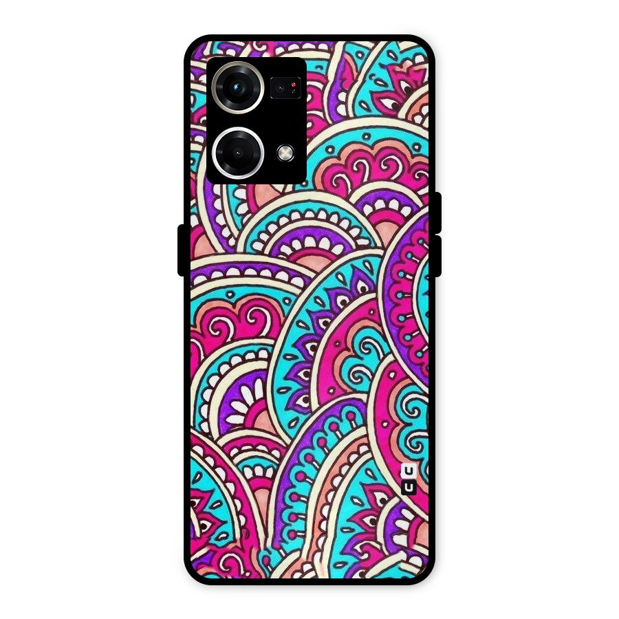 Abstract Rangoli Design Metal Back Case for Oppo F21s Pro 4G
